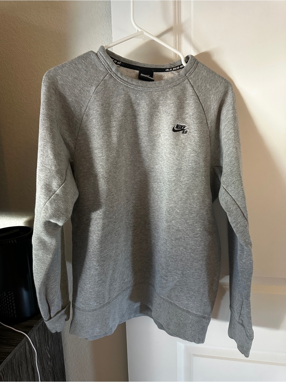 Nike Gray Crewneck Sweatshirt with Small Black Logo